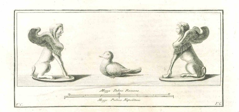 Vincenzo Campana - Ancient Roman Statues - Etching by Vincenzo Campana