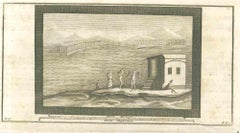 Fresco from "Antiquities of Herculaneum" - Etching by V. Campana - 18th Century