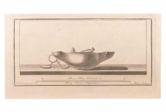 Oil Lamp to Hang  - Etching by Vincenzo Campana  - 18th Century