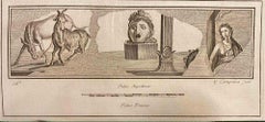 Pompeian Style Wall Fresco - Etching by Vincenzo Campana  - 18th Century