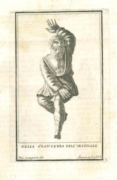 L'homme avec la main levée - eau-forte de Vincenzo Campana - 18ème siècle