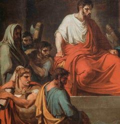 Dipinto neoclassico figurativo storico italiano del XIX secolo