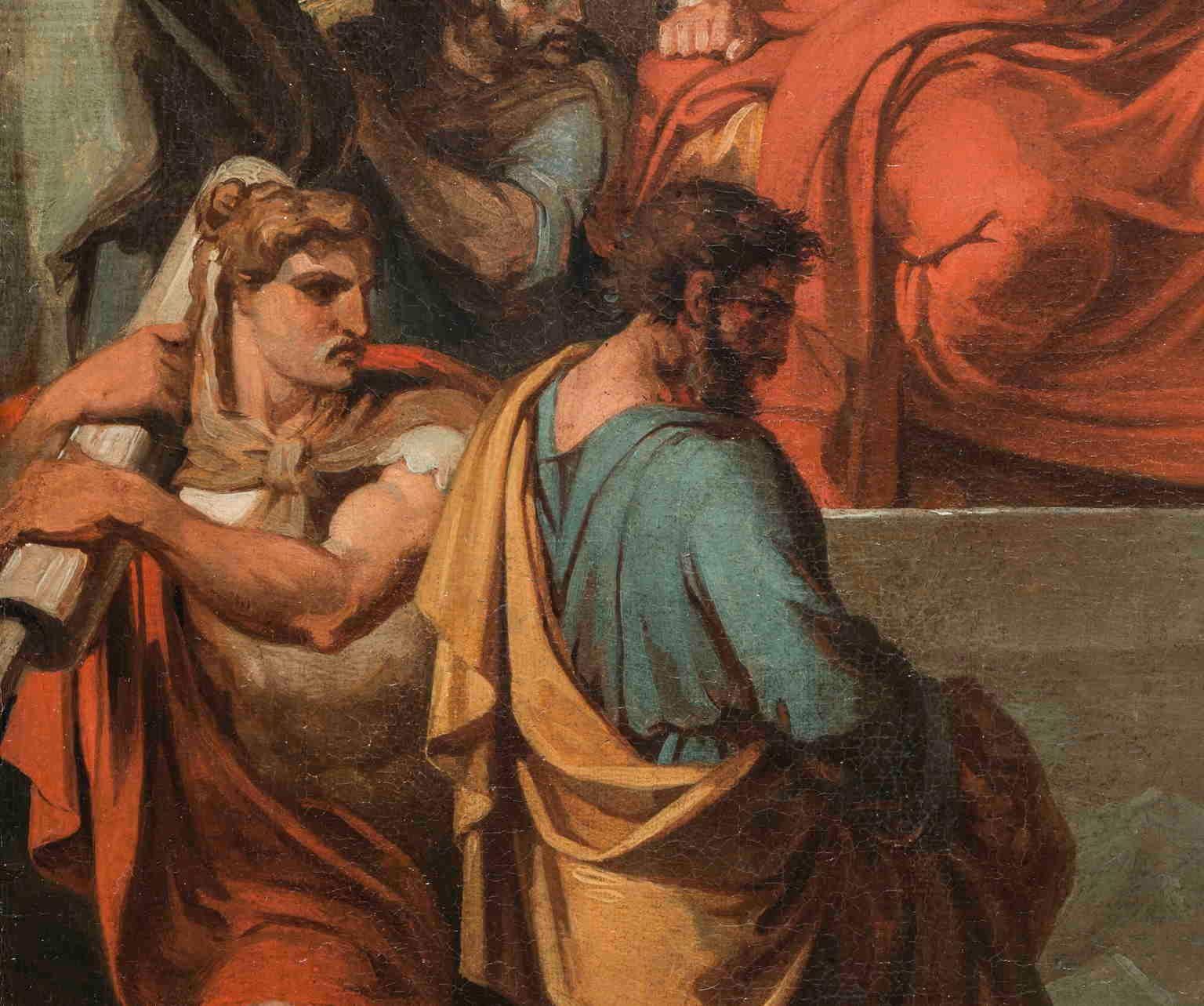 Dipinto neoclassico figurativo storico italiano del XIX secolo - Figurative Painting Marrone di Vincenzo Camuccini