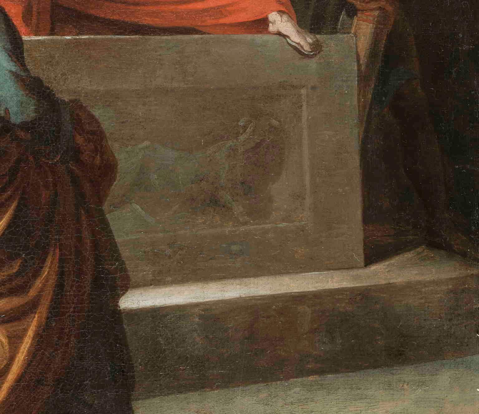 Il dipinto è uno studio piuttosto elaborato e finito della figura del decemviro Appio Claudio, e del suo entourage con i littori, che primeggia nella parte sinistra della tela monumentale con la Morte di Virginia dipinta da Vincenzo Camuccini tra il