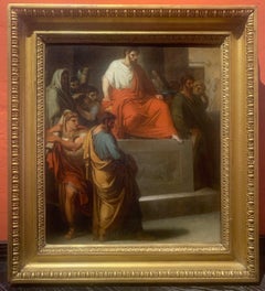 Dipinto neoclassico figurativo storico italiano del XIX secolo