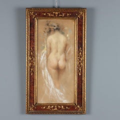 Cuadro de Vincenzo Caprile: «Desnudo femenino», siglo XIX, pasteles sobre cartón.
