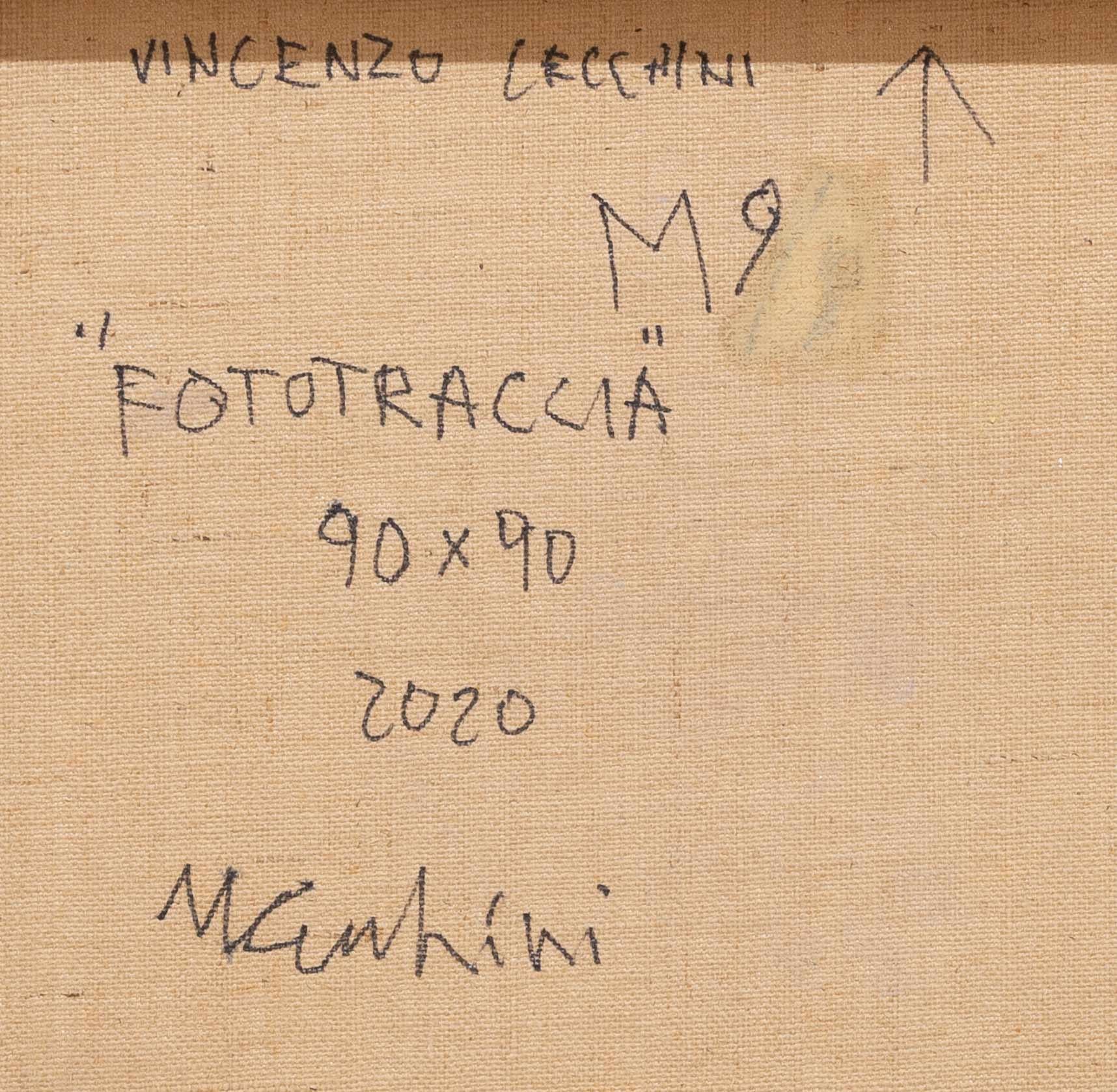 Fototraccia, 2020, Pittura Analitica, Colori pastello, Tecnica mista su tela - Abstrait Painting par Vincenzo Cecchini