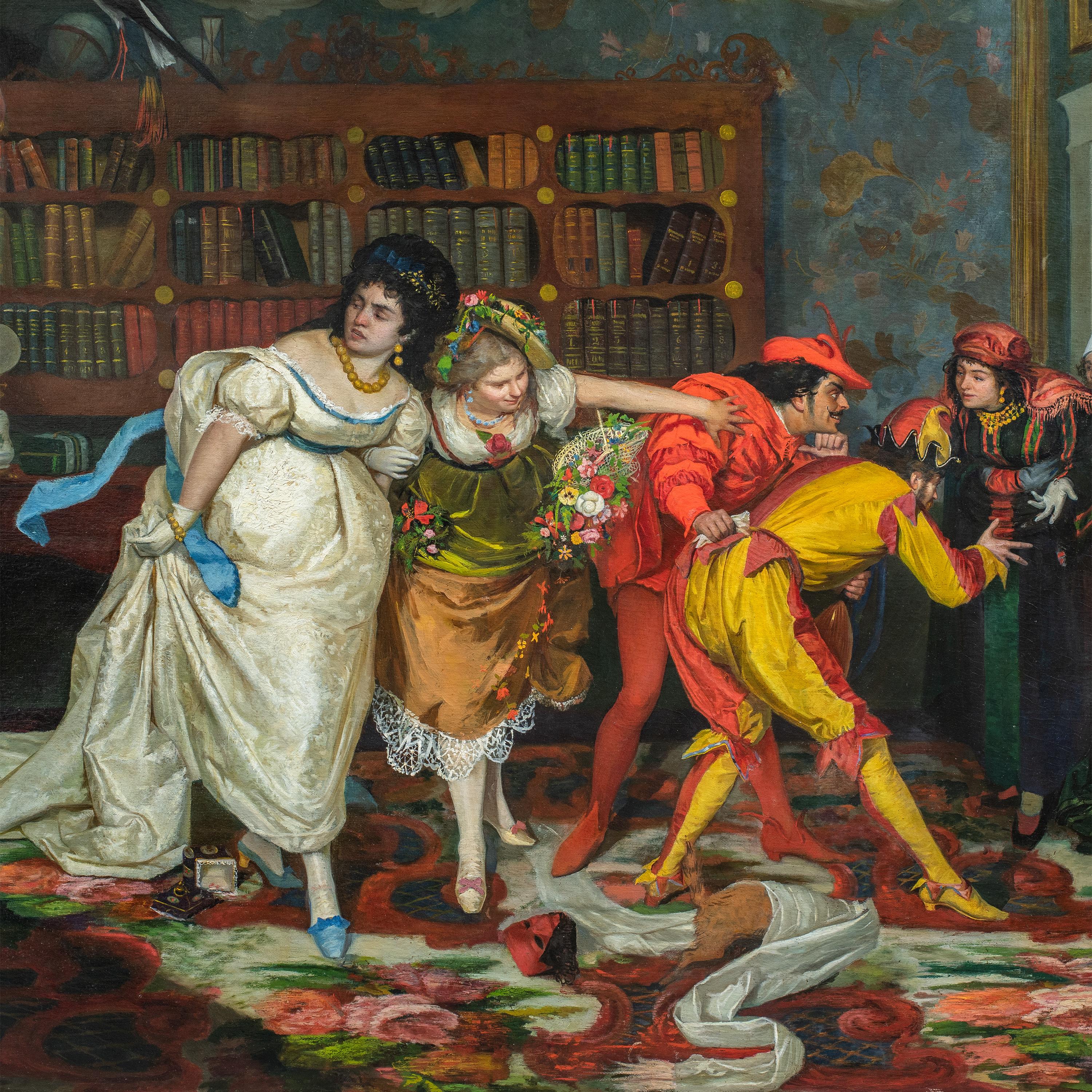 Vincenzo Colleoni (Maestro veneziano) - Pittura del XIX secolo - Maschere interne in vendita 1