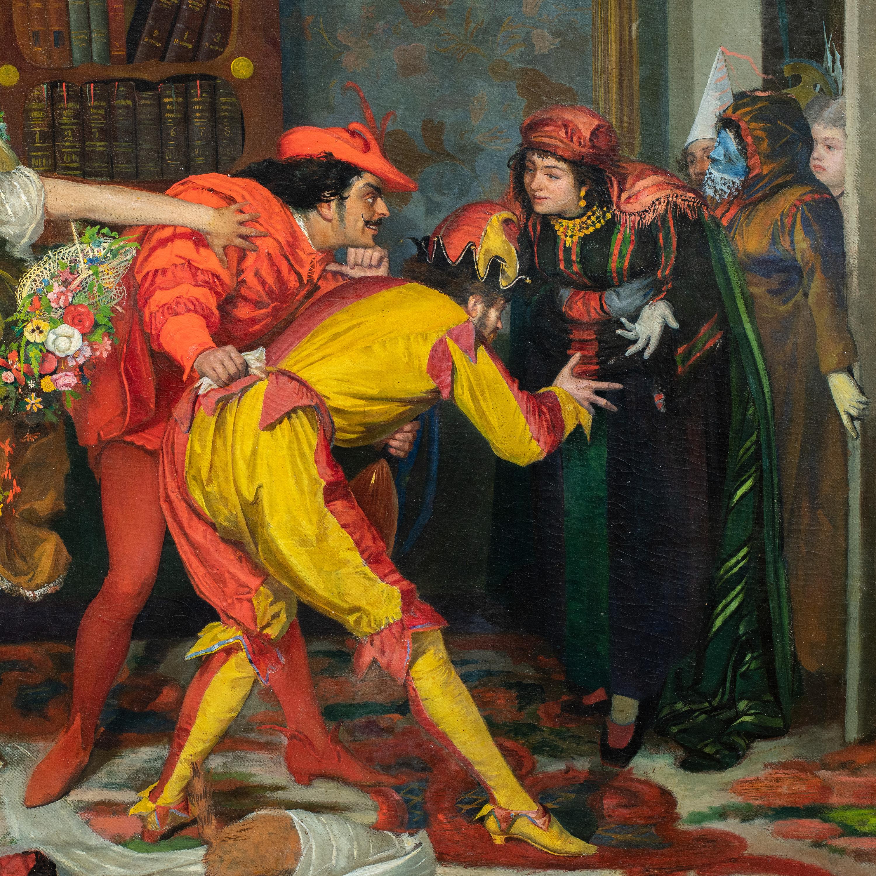 Vincenzo Colleoni (Venediger Meister) – Malerei des 19. Jahrhunderts – Interieurmaske im Angebot 1