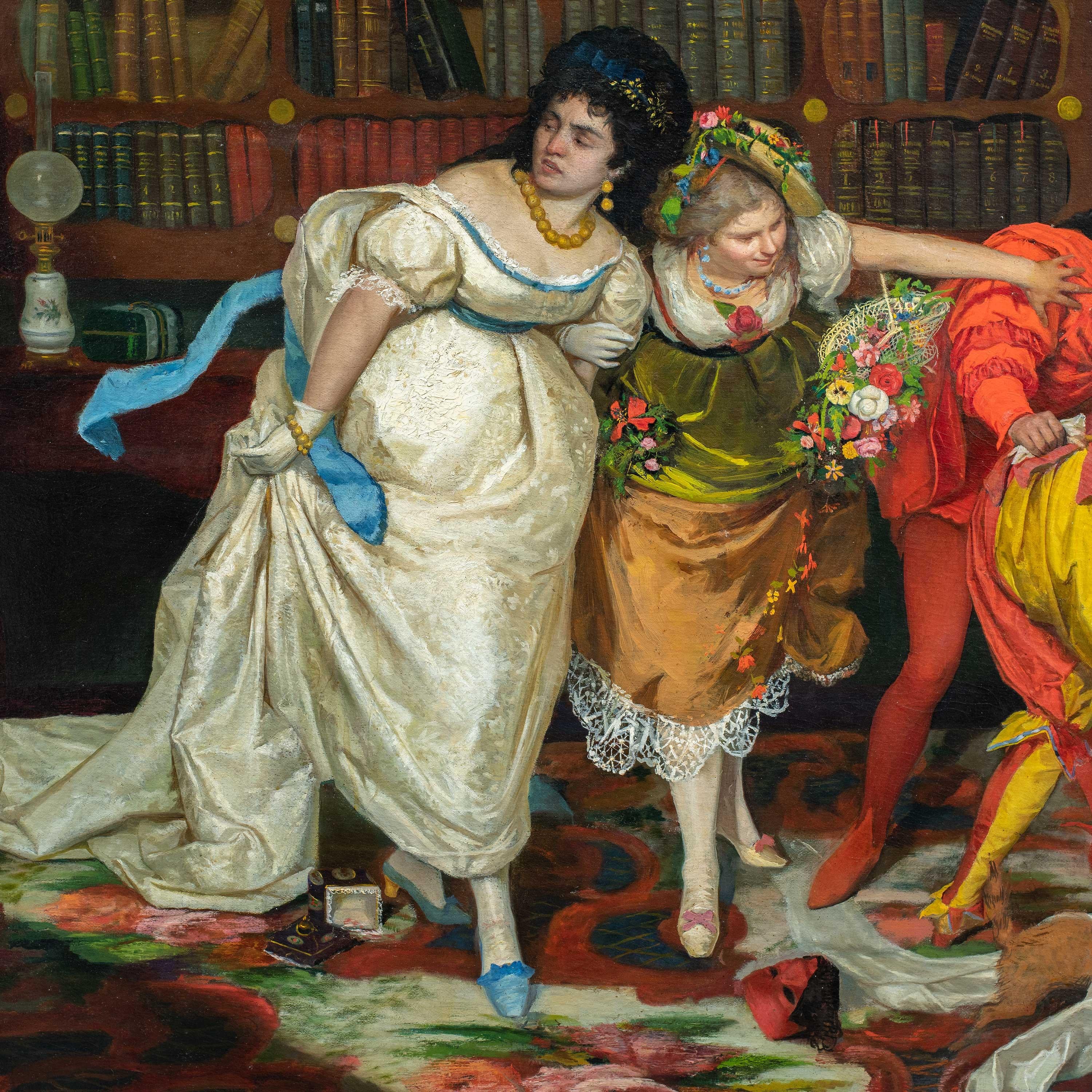 Vincenzo Colleoni (Venediger Meister) – Malerei des 19. Jahrhunderts – Interieurmaske im Angebot 3