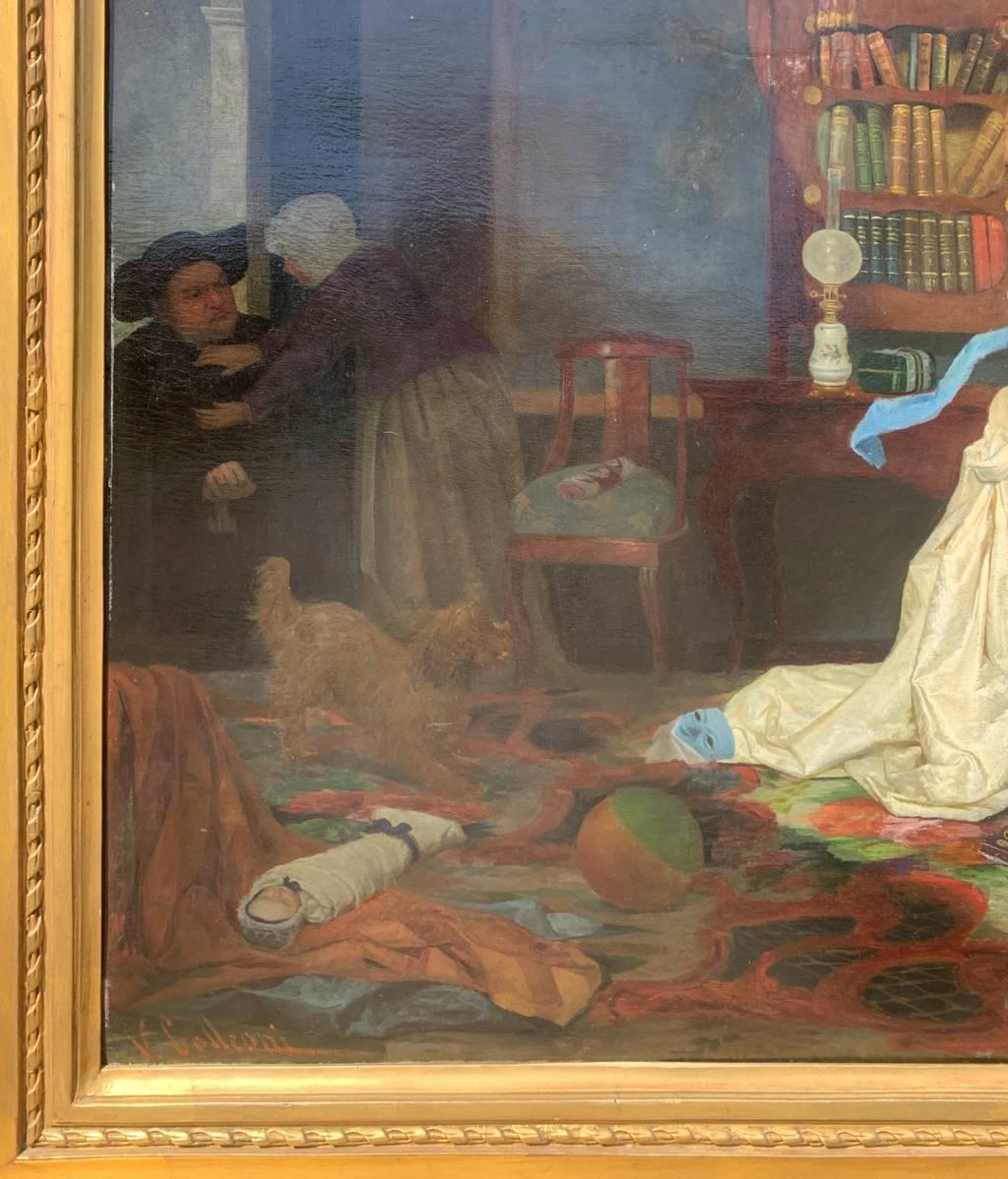 Vincenzo Colleoni (Maestro veneziano) - Pittura del XIX secolo - Maschere interne in vendita 6