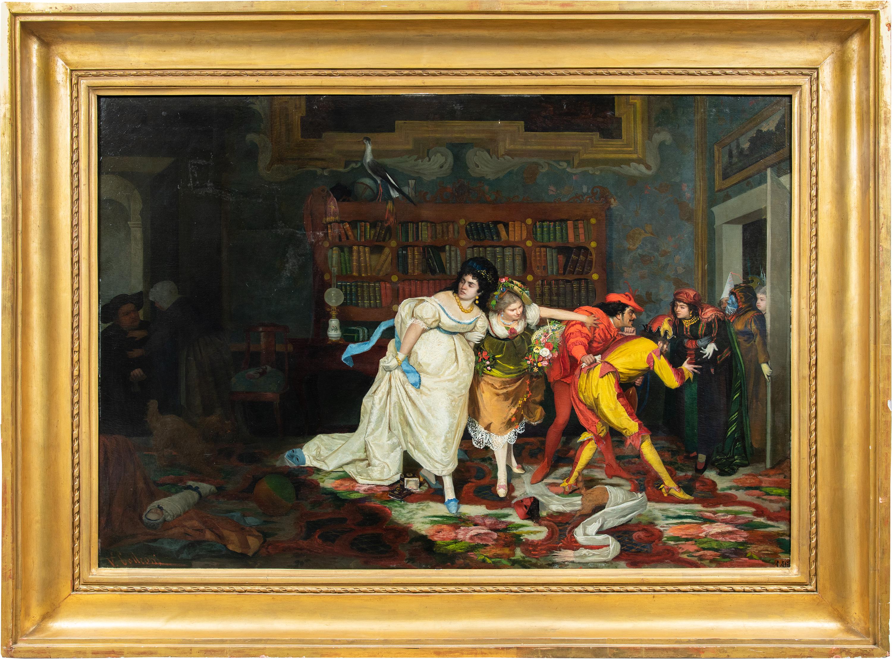 Vincenzo Colleoni (Masterly vénitien) - Peinture du XIXe siècle - Masques d'intérieur
