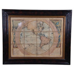 Mappa colorata del Nuovo Mondo dell'Emisfero Occidentale di Vincenzo Coronelli, con cornice 47".