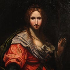 Ancient Italian painting from the 17th century, an allegory of magnificence