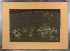 Chevaux - Peinture à l'huile de Vincenzo Di Giorgio - Milieu du 20e siècle