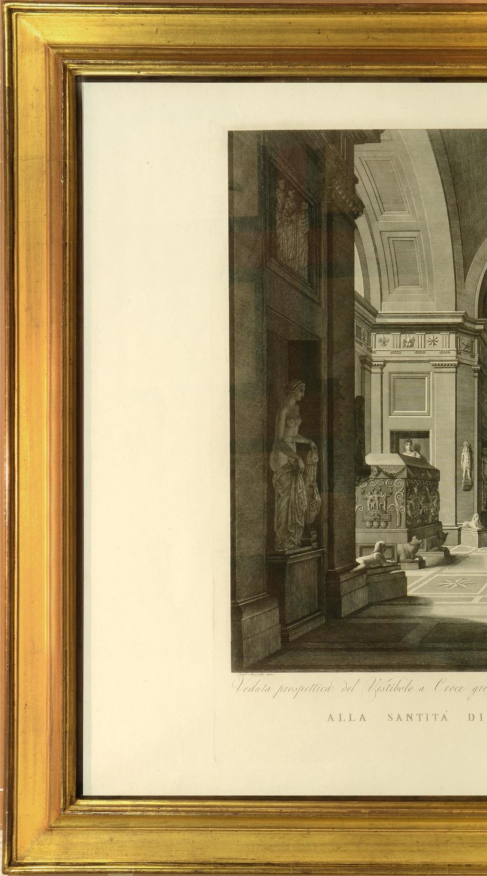 FEOLI. Das Museo Pio-Clementino vonute del Museo Pio – Print von FEOLI, Vincenzo.
