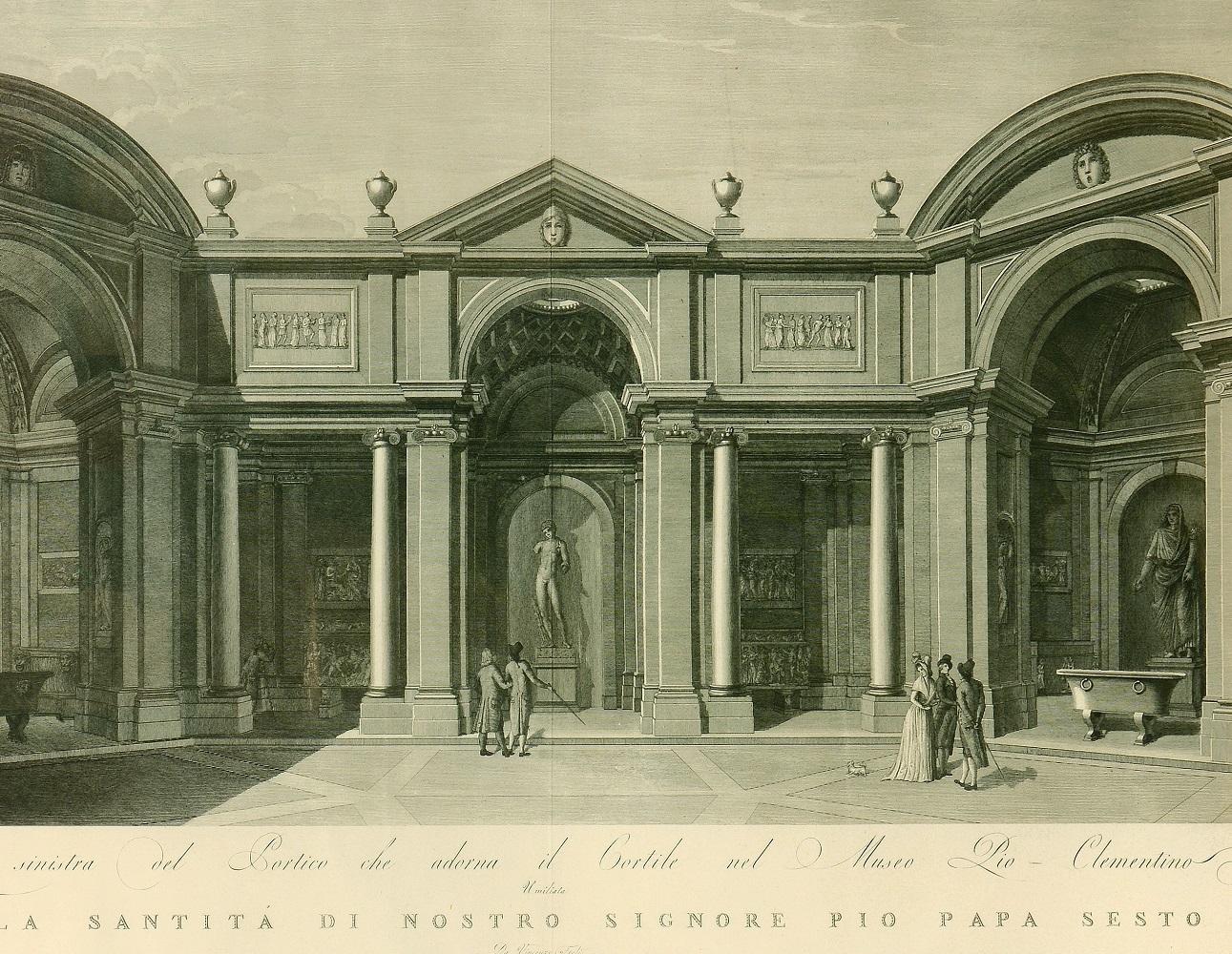 FEOLI. Vedute del Museo Pio-Clementino - Print by FEOLI, Vincenzo.