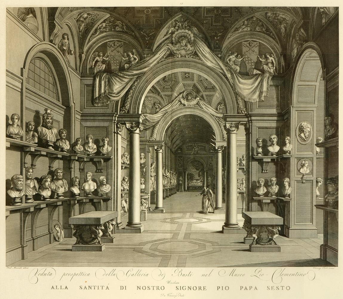 FEOLI. Das Museo Pio-Clementino vonute del Museo Pio (Beige), Interior Print, von FEOLI, Vincenzo.