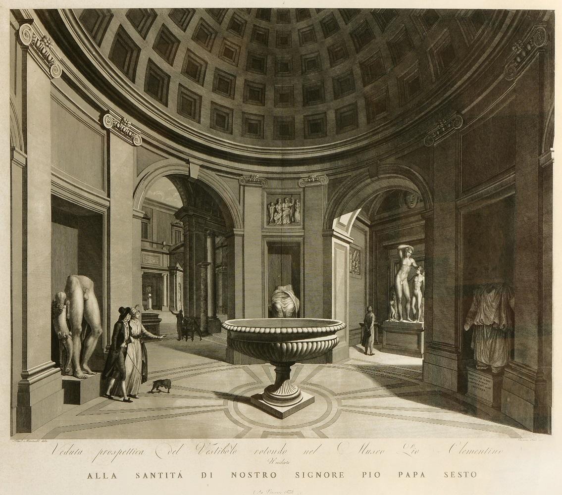 FEOLI. Veduten des Pio-Clementino-Museums (Beige), Interior Print, von FEOLI, Vincenzo.