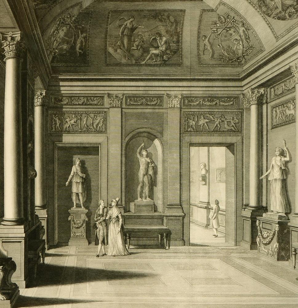 FEOLI. Vedute del Museo Pio-Clementino - Beige Interior Print by FEOLI, Vincenzo.