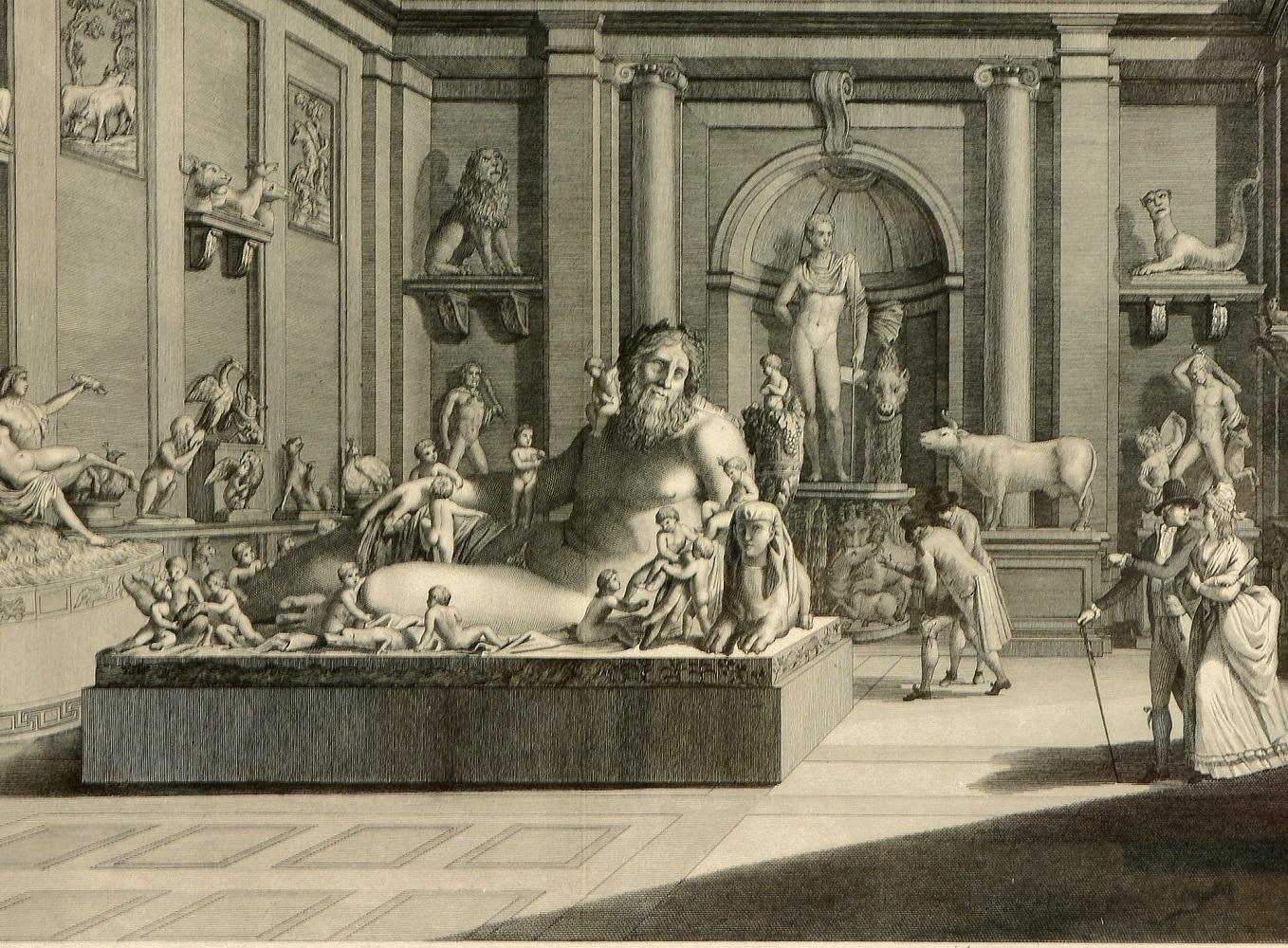FEOLI. Vedute del Museo Pio-Clementino - Naturalistic Print by FEOLI, Vincenzo.