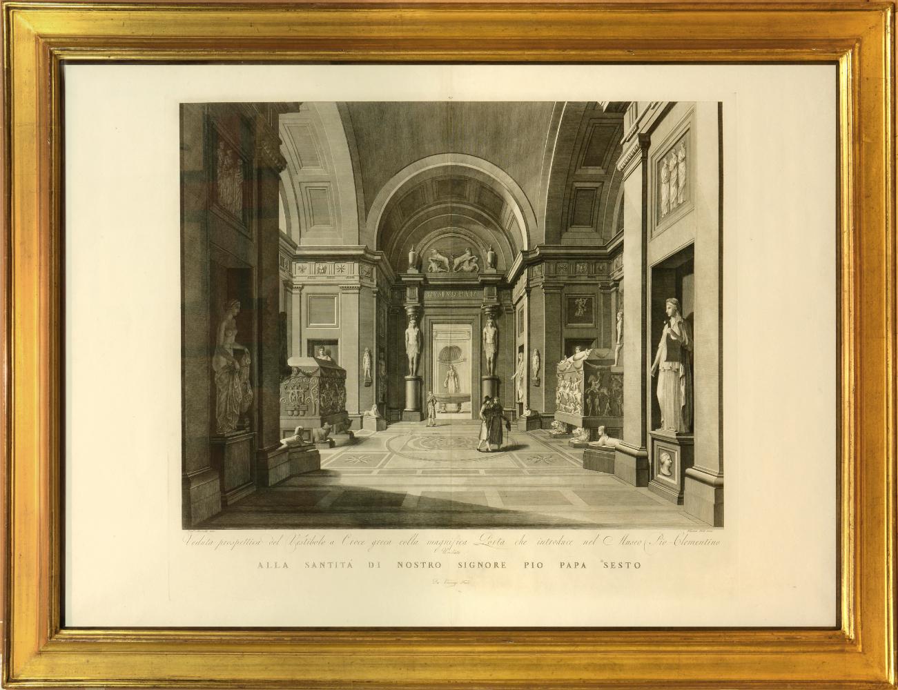 FEOLI, Vincenzo. Interior Print – FEOLI. Das Museo Pio-Clementino vonute del Museo Pio