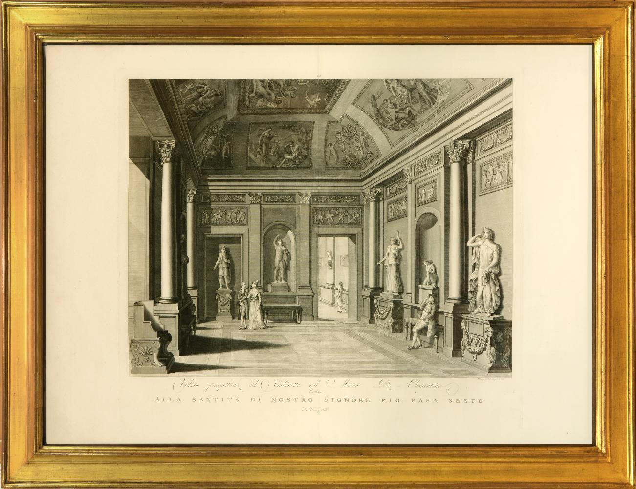 FEOLI, Vincenzo. Interior Print – FEOLI. Das Museo Pio-Clementino vonute del Museo Pio
