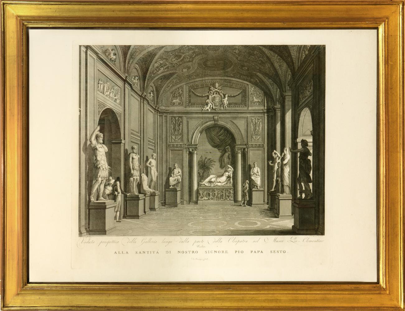 FEOLI, Vincenzo. Interior Print – FEOLI. Das Museo Pio-Clementino vonute del Museo Pio