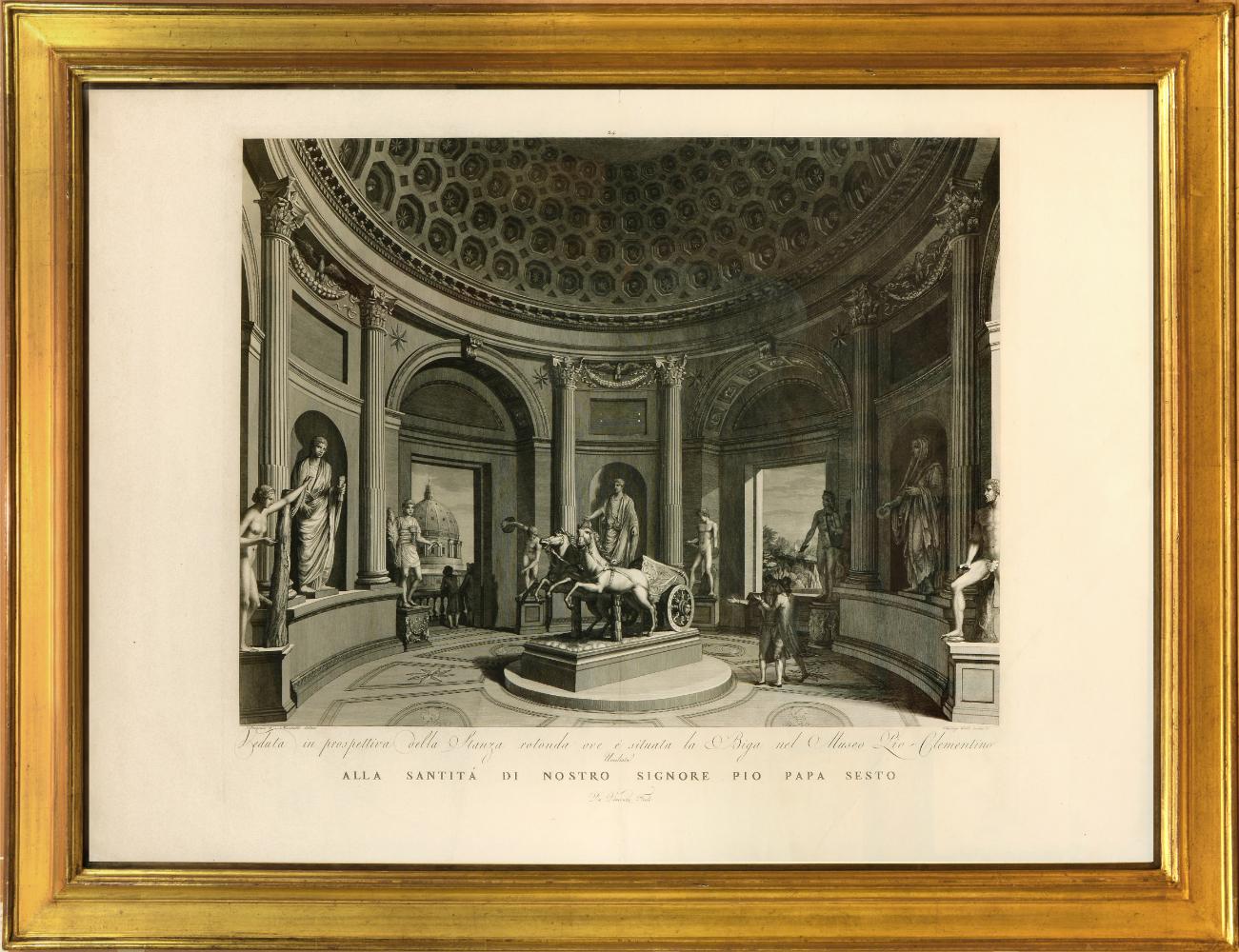 FEOLI, Vincenzo. Interior Print - FEOLI. Vedute del Museo Pio-Clementino