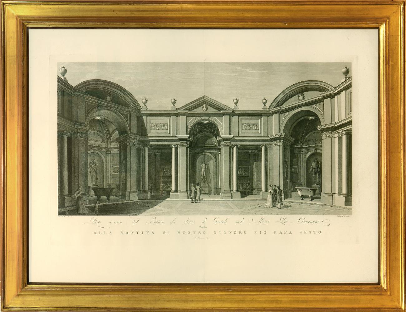 Interior Print de FEOLI, Vincenzo. - FEOLI. Vedute del Museo Pio-Clementino