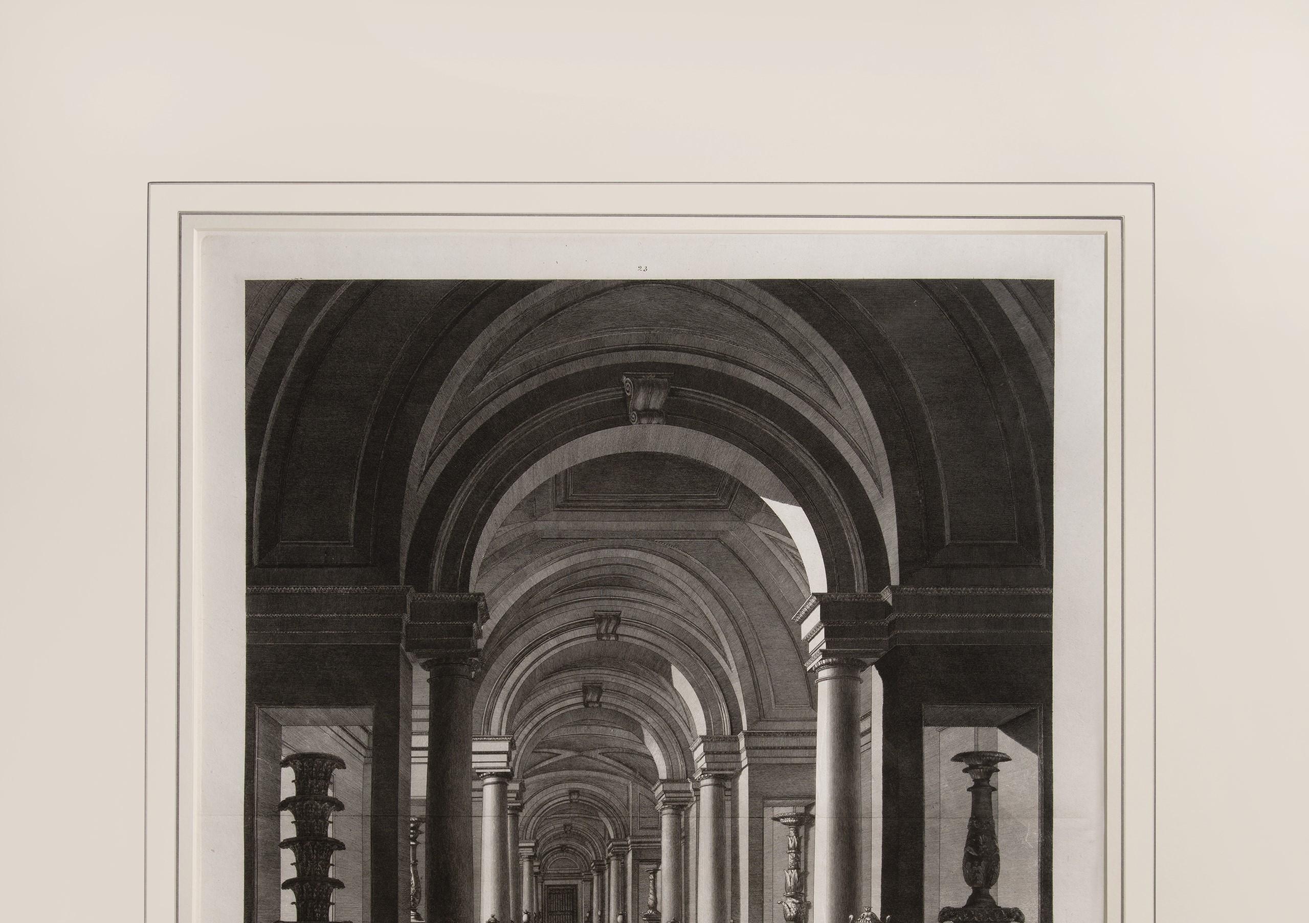 Prchtiger groer Teller, der das Vatikanische Museum illustriert – Print von FEOLI, Vincenzo.