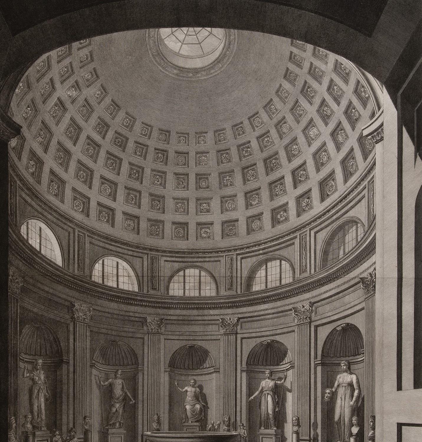 Magnificent large plate illustrating the Vatican Museum  - Beige Interior Print by FEOLI, Vincenzo.