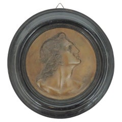 Vincenzo Gemito Bronze Roundel with the Head Alexander the Great, Italy, 1910