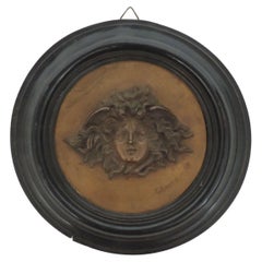 Vincenzo Gemito Bronze-Rondell mit dem Medusa-Kopf, Italien, 1910