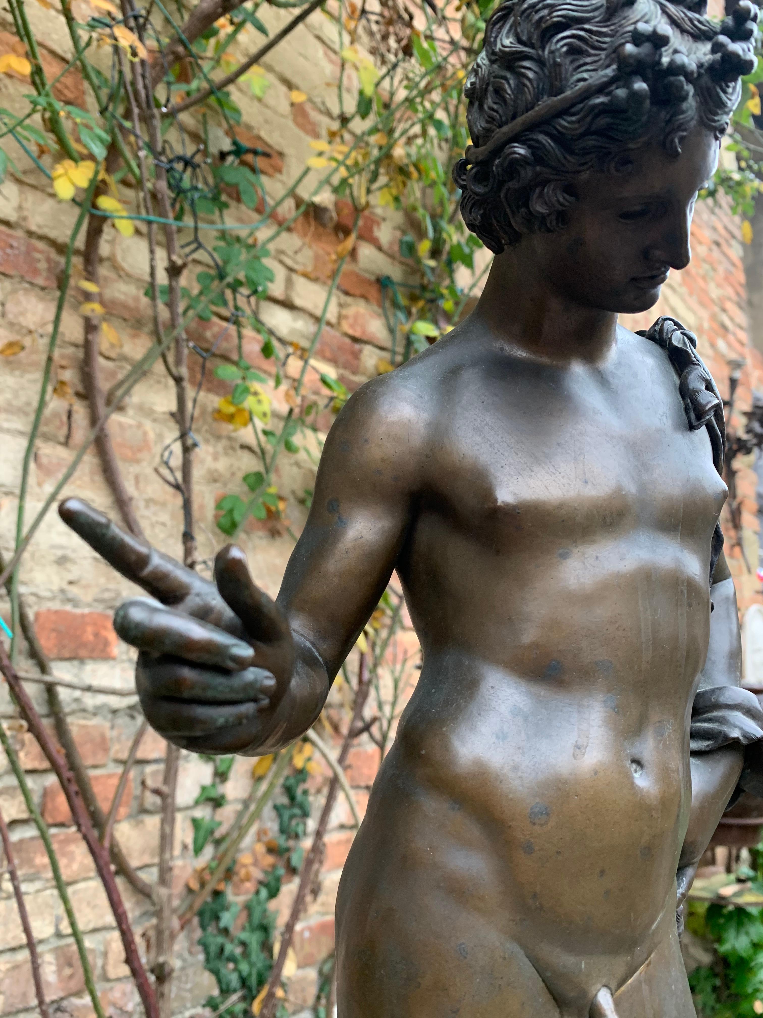Narcissus. Bronze. Fonderia Gemito Napoli. First half of XX century - Academic Sculpture by Vincenzo Gemito