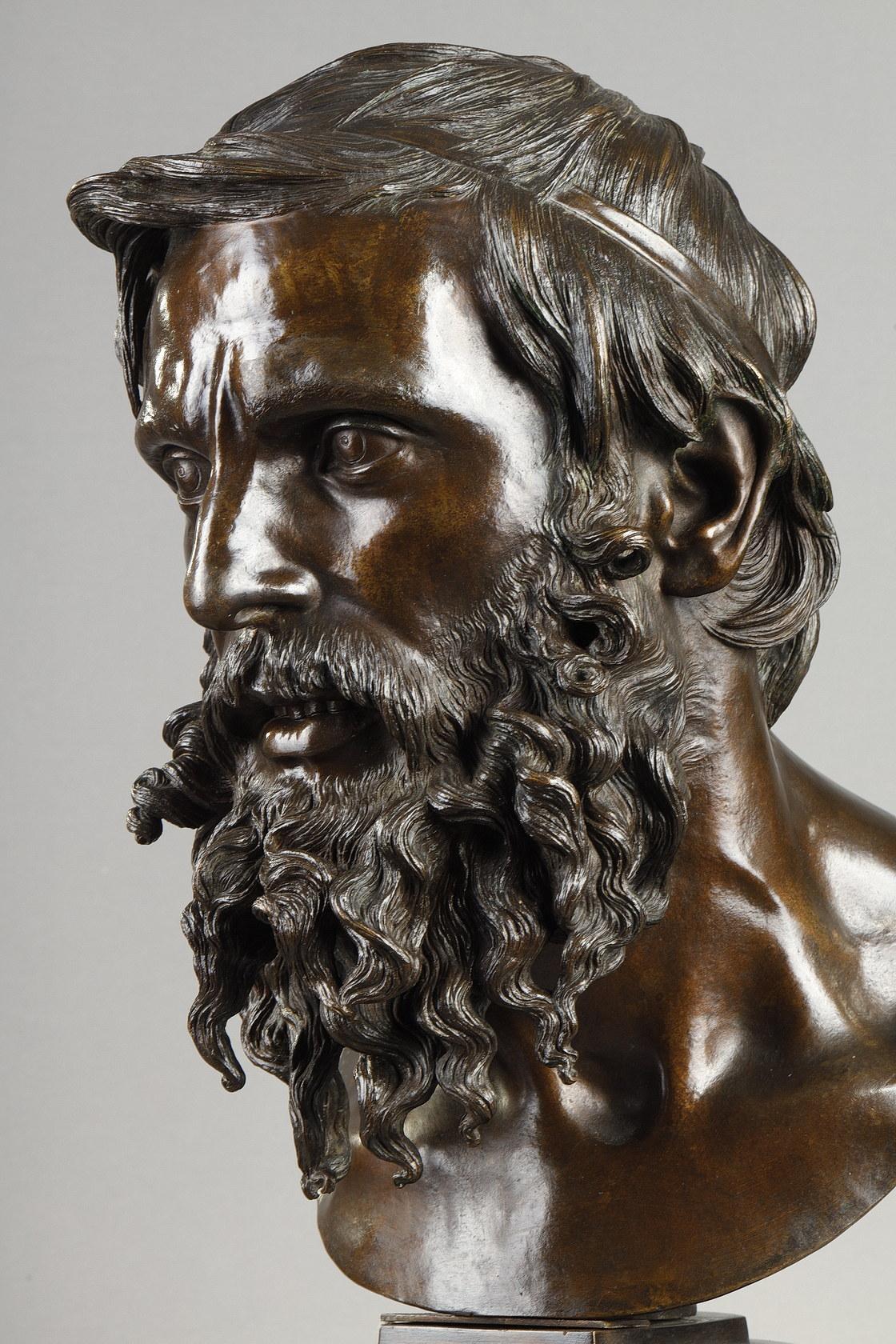 The Philosopher
par Vincenzo Gemito (1852-1929)

Buste en bronze à la patine brun foncé nuancée
Signé 