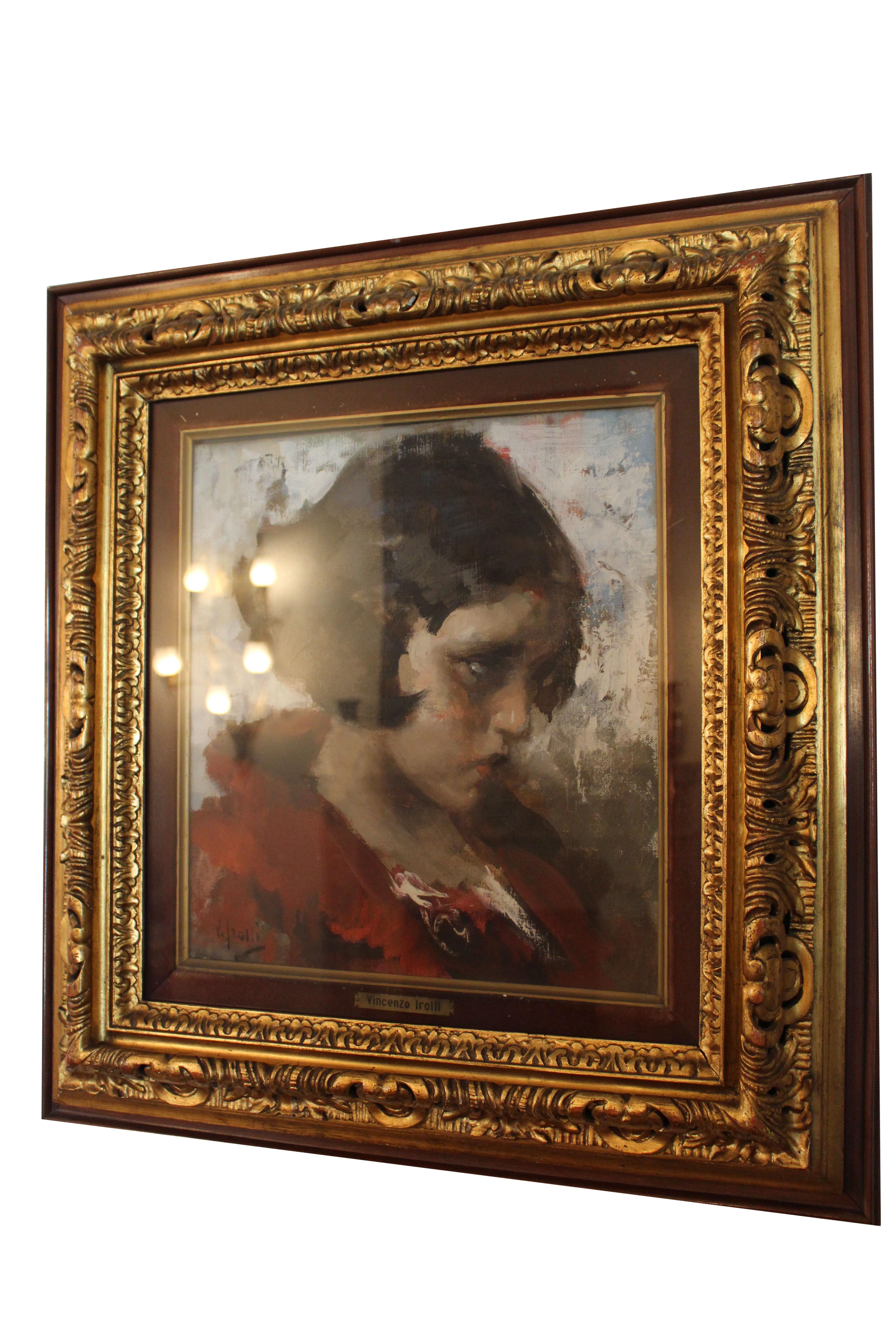 Late 19th Century Vincenzo Irolli Painting, Bambina, 1890s