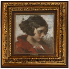 Vincenzo Irolli Painting, Bambina, 1890s