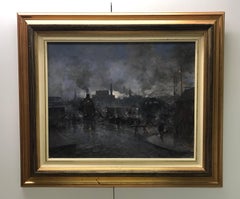 The arrival of the train by Vincenzo Laricchia - Oil on canvas 40x50 cm