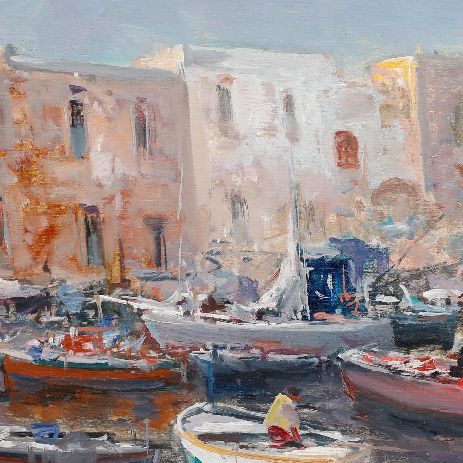 Vincenzo Laricchia (nato nel 1940) - Olio contemporaneo, Napoli in Technicolour in vendita 4