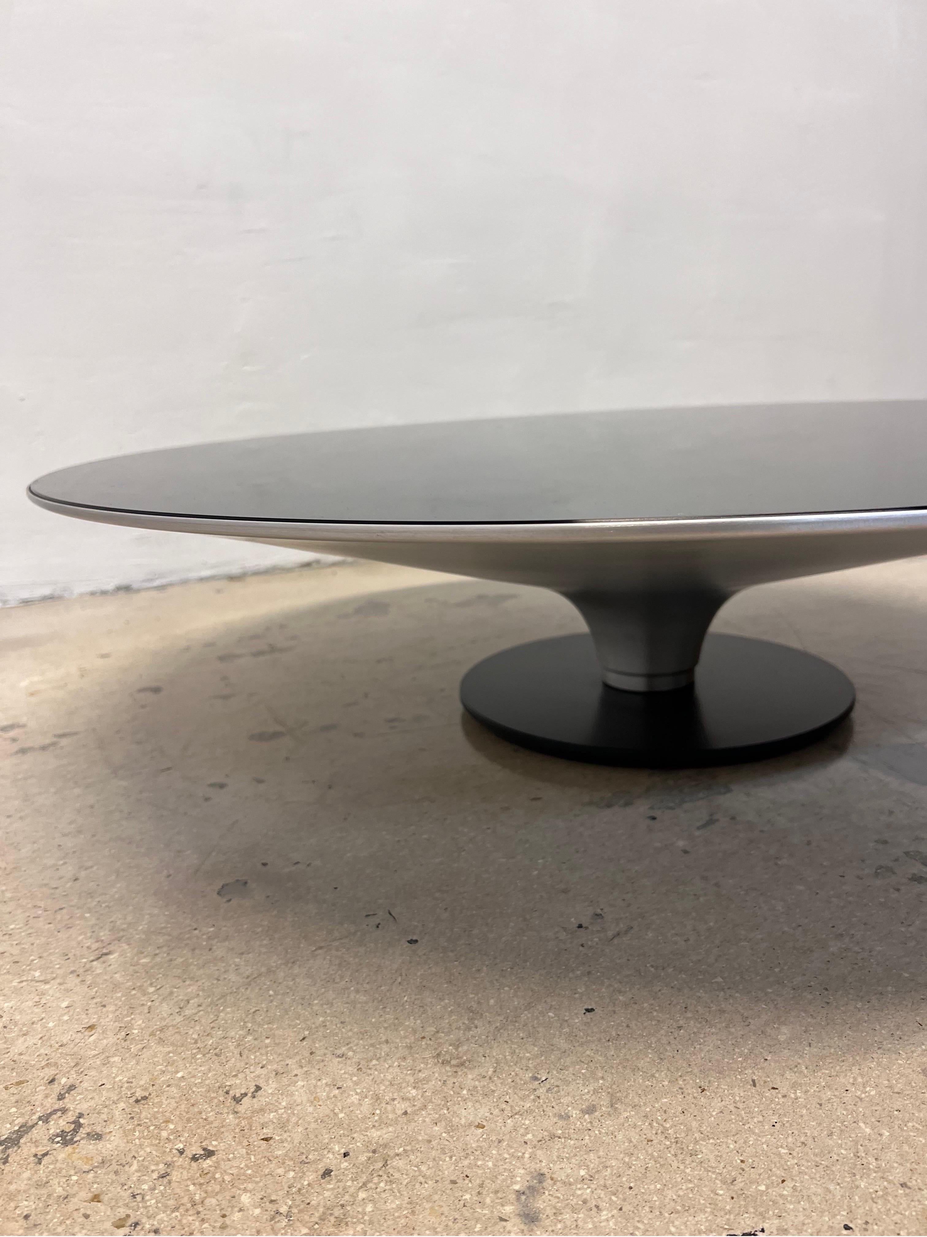 French Vincenzo Maiolino Ovni Cocktail Table with Smoked Glass for Roche Bobois