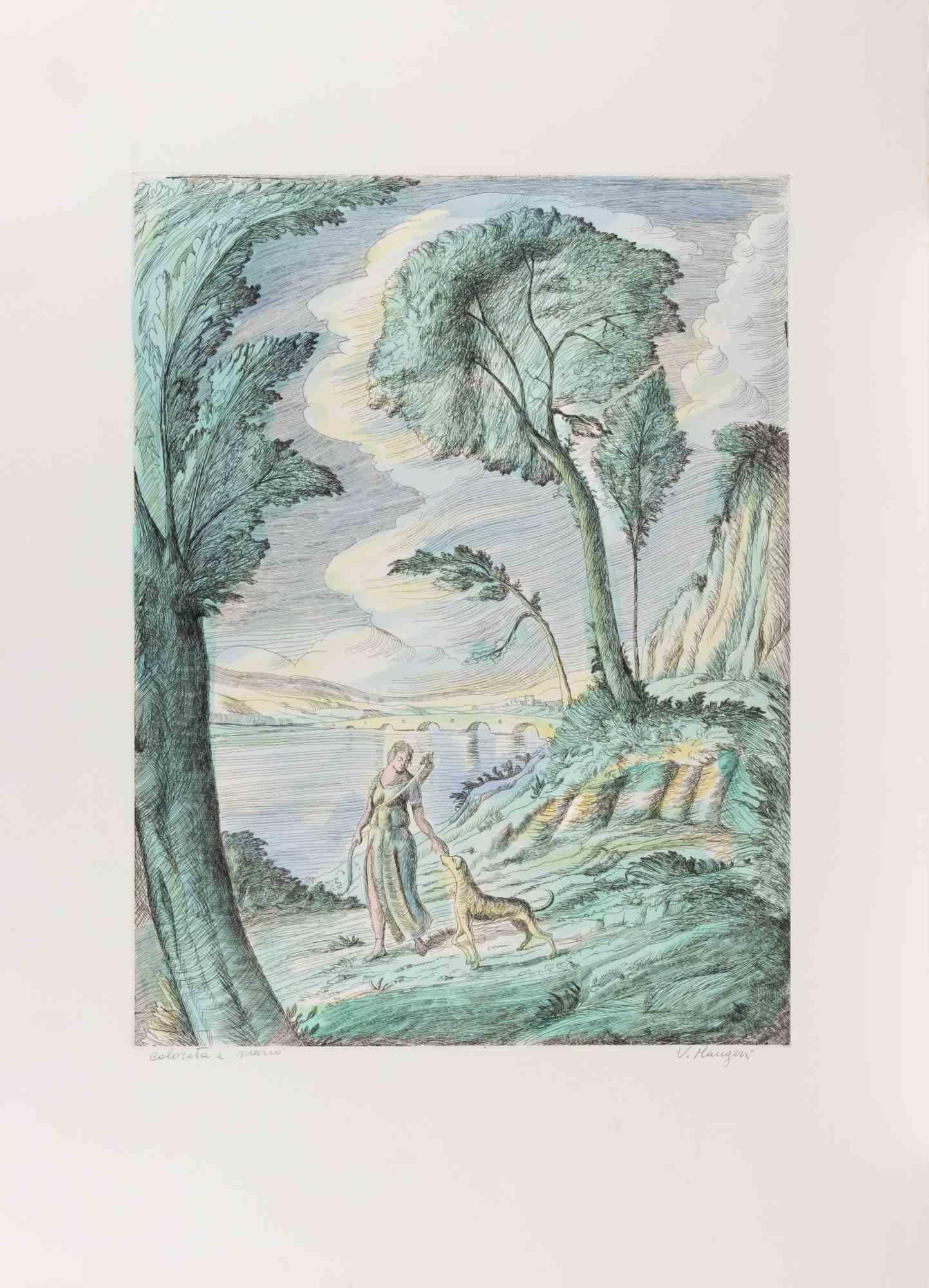 Etching hand colored realized by Vincenzo Maugeri.

Hand signed in pencil.

Excellet condition.