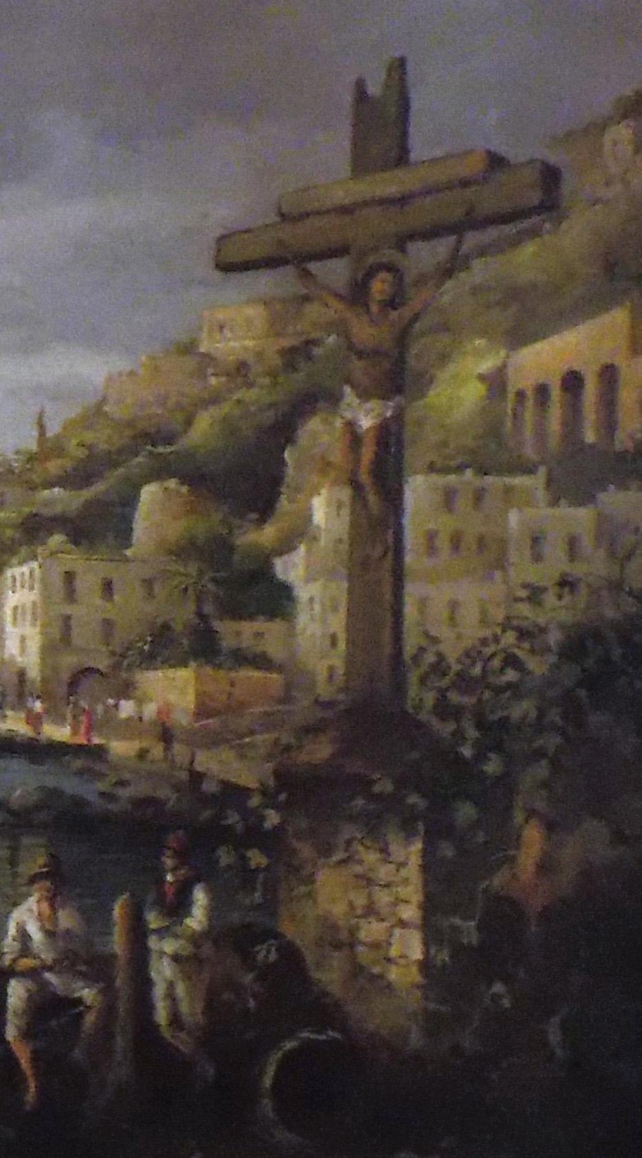 NAPLES - École Posillipo - Peinture de paysage italienne à l'huile sur toile - Maîtres anciens Painting par Vincenzo Montella