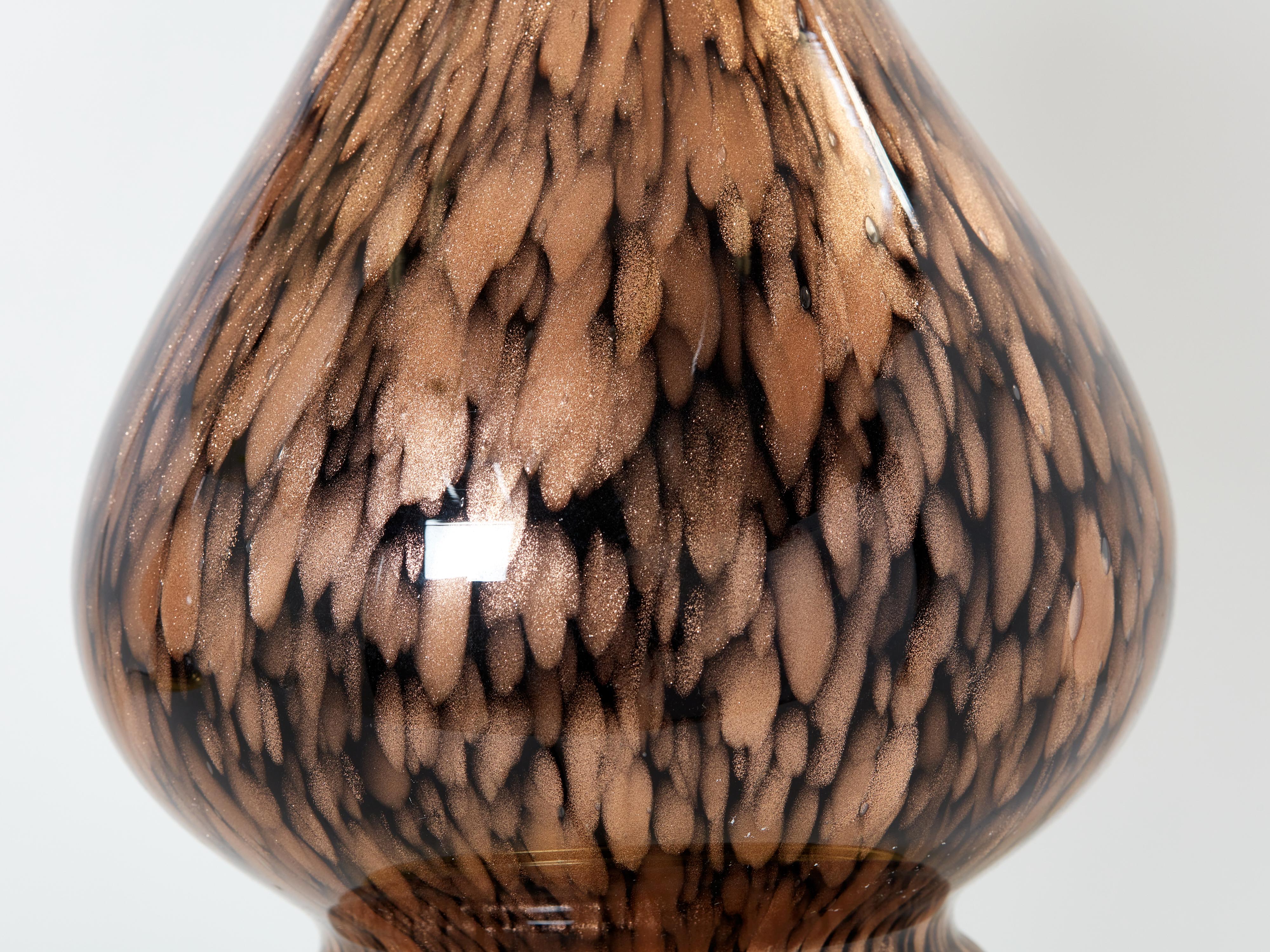 Vincenzo Nason Avventurina Lámparas de mesa de cristal de Murano Años 60 en venta 1
