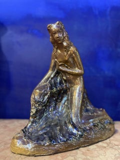 Italienischer weiblicher Akt im Art déco-Stil von Vincenzo Ossani. Keramisch. Faenza. '30