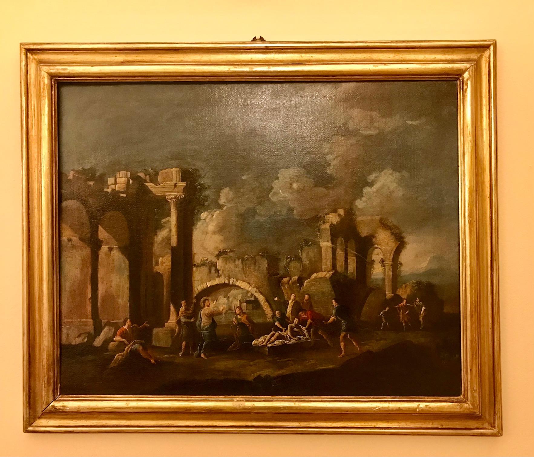 Vincenzo Re Christ Healing a Paralytic, Ölgemälde auf Leinwand, 18. Jahrhundert im Angebot 4