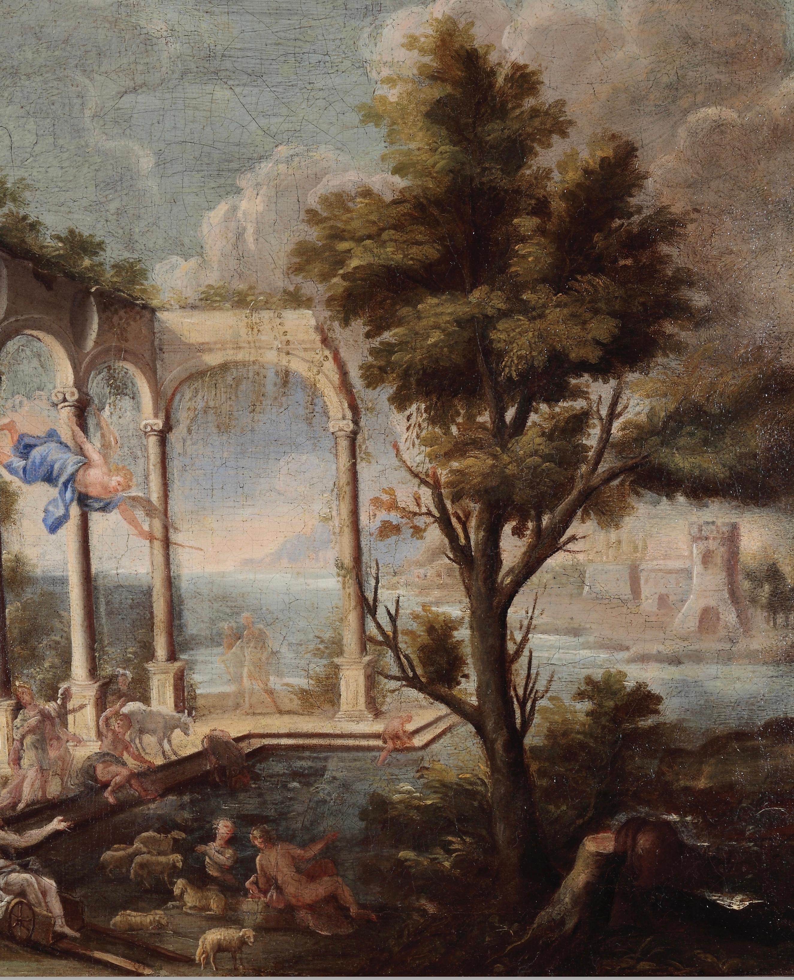 18th Century By Vincenzo Re The Pool of Bethesda Oil on Canvas For Sale 2