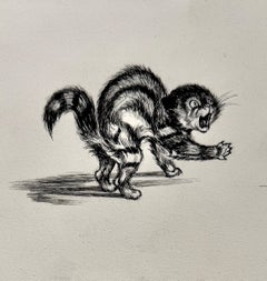 Vincenzo Zito Original Graphite and Pen Drawing, Great Dane Dog Circa 1950