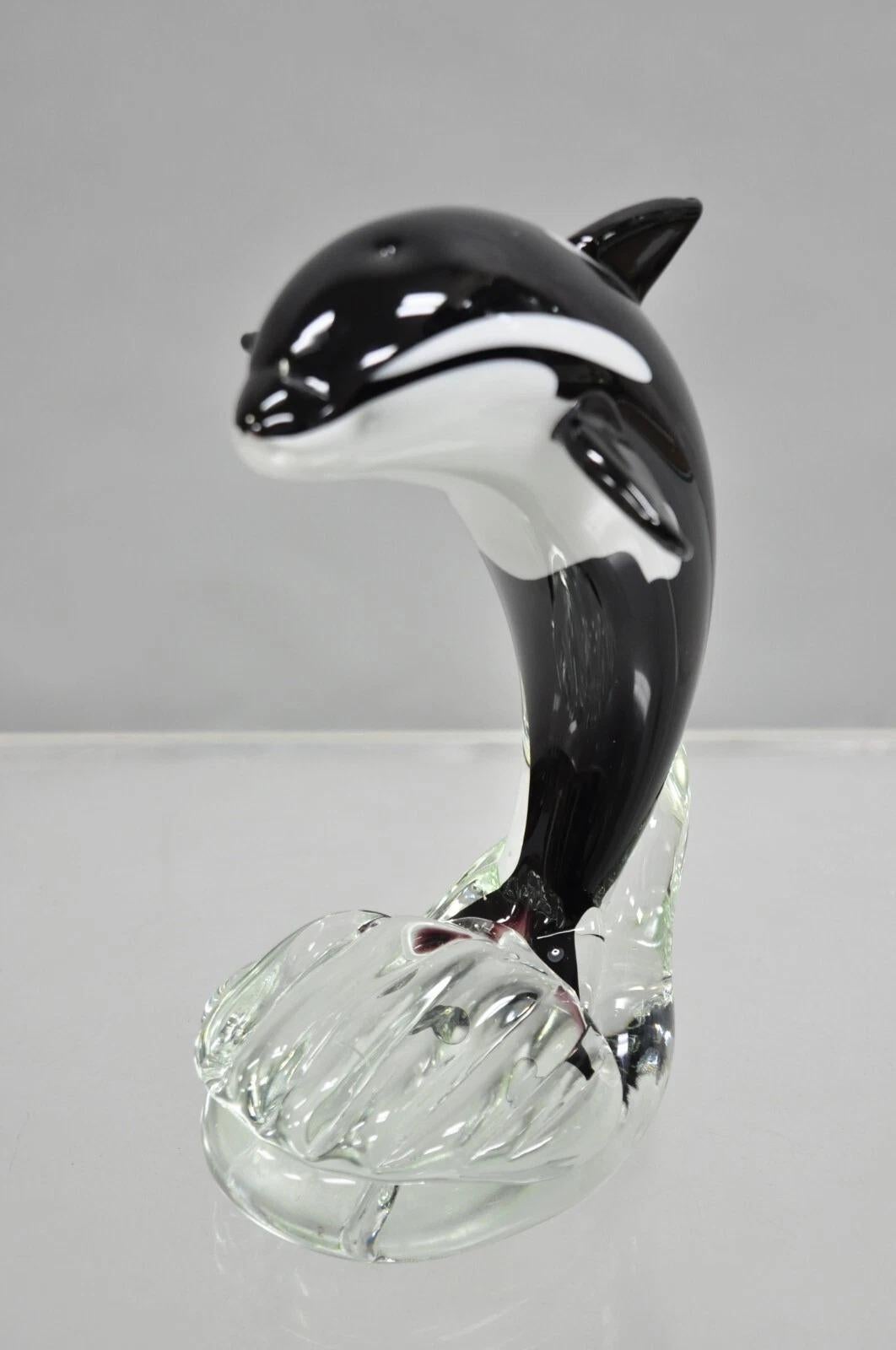Vinci by Dynasty Glass Escultura orca moderna de 9 pulgadas en venta 3