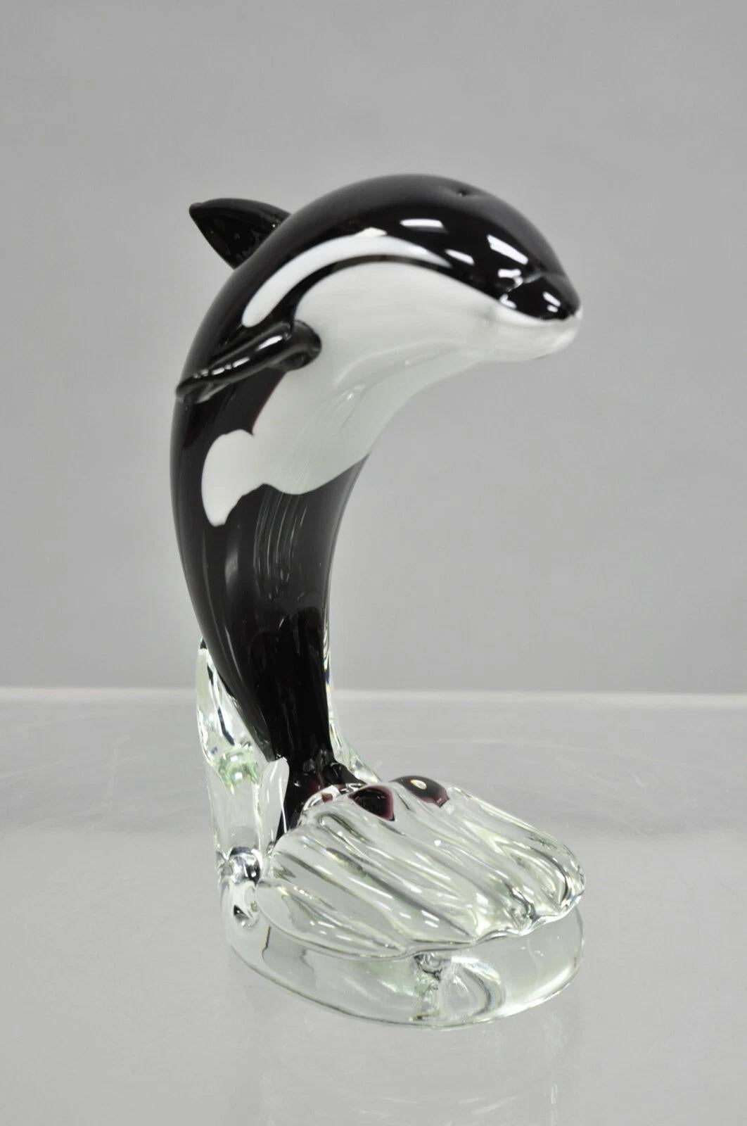 Vinci by Dynasty Glass Escultura orca moderna de 9 pulgadas en Bueno estado para la venta en Philadelphia, PA